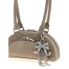'Suede mini with charm' shoulder bag