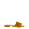 Matelassé suede slides
