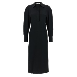 'Long Sleeve Polo Collar Midi' dress
