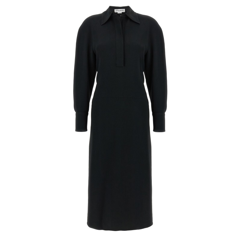 'Long Sleeve Polo Collar Midi' dress