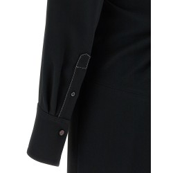 'Long Sleeve Polo Collar Midi' dress