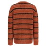 Brushed striped cardigan