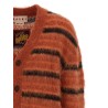 Brushed striped cardigan