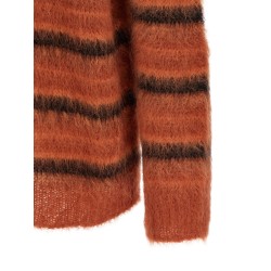 Brushed striped cardigan