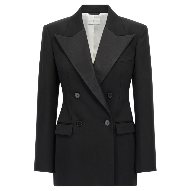 Satin lapel blazer