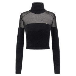 Brushed insert turtleneck sweater
