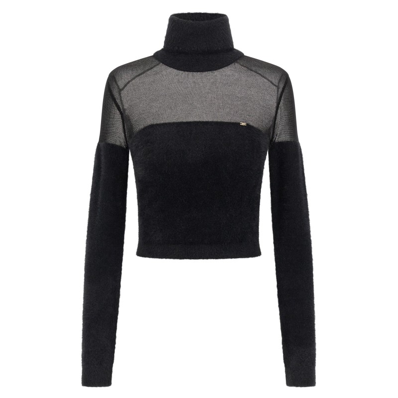Brushed insert turtleneck sweater