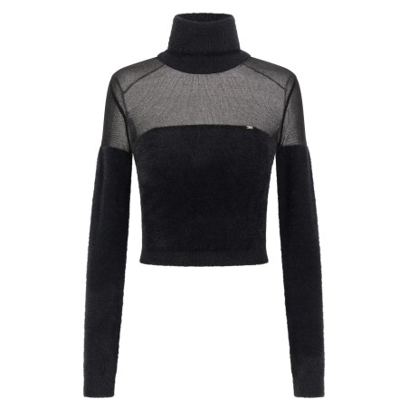 Brushed insert turtleneck sweater
