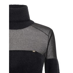 Brushed insert turtleneck sweater
