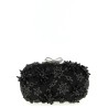 'Black Satin Floral Crystal' clutch