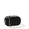 'Black Satin Floral Crystal' clutch