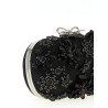 'Black Satin Floral Crystal' clutch