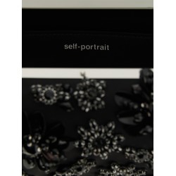 'Black Satin Floral Crystal' clutch