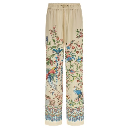 Flora and fauna printed trousers