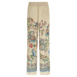 Flora and fauna printed trousers