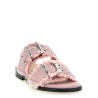 'Feminine Buckle Fringed Denim' sandals