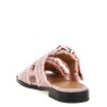 'Feminine Buckle Fringed Denim' sandals