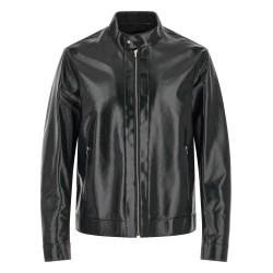 Lacquered leather blouson