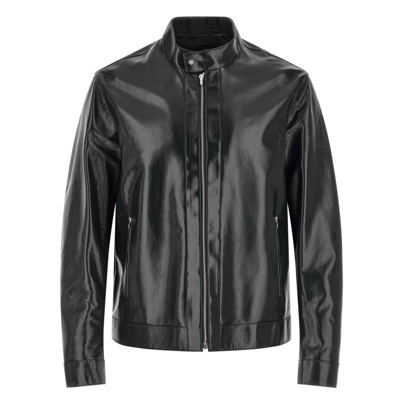 Lacquered leather blouson