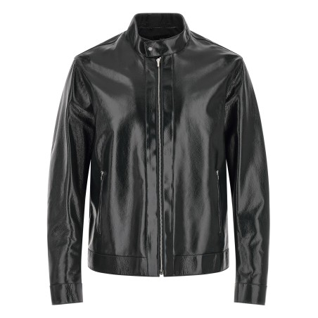 Lacquered leather blouson