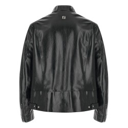 Lacquered leather blouson
