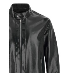 Lacquered leather blouson