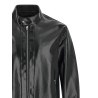 Lacquered leather blouson