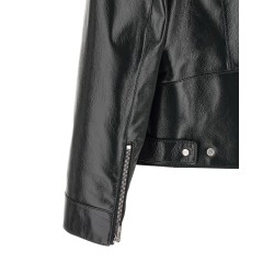 Lacquered leather blouson