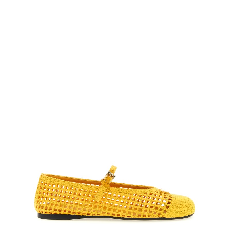 Crochet cotton ballet flats