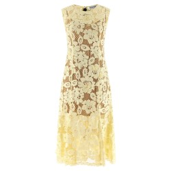 'Yellow crochet lace' midi dress