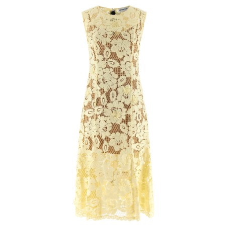 'Yellow crochet lace' midi dress
