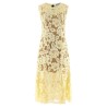 'Yellow crochet lace' midi dress