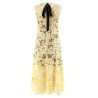 'Yellow crochet lace' midi dress