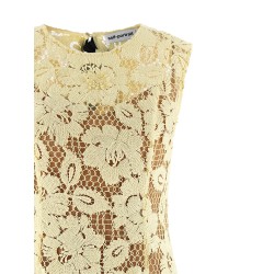 'Yellow crochet lace' midi dress