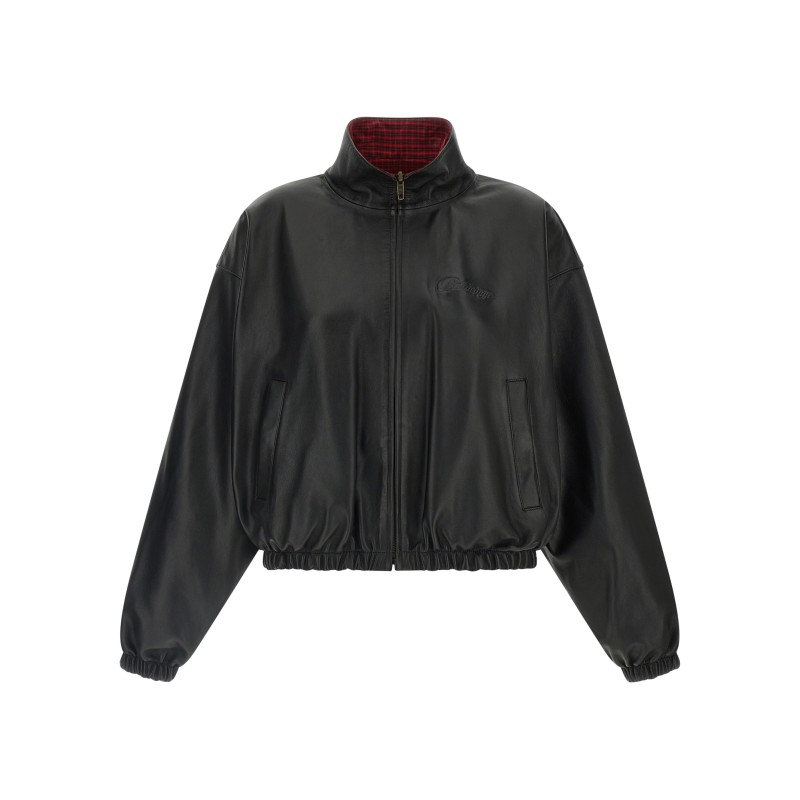 Reversible leather jacket