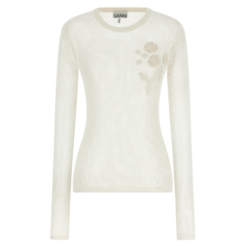 Pointelle cotton sweater