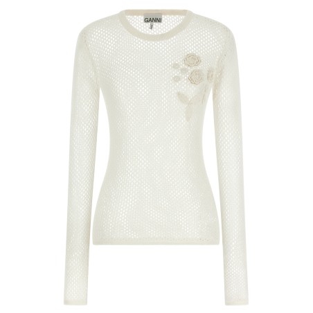 Pointelle cotton sweater