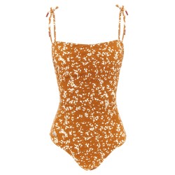 One-piece swimsuit off the shoulder