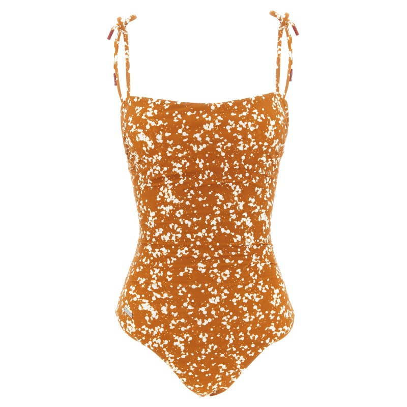 One-piece swimsuit off the shoulder