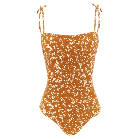 One-piece swimsuit off the shoulder