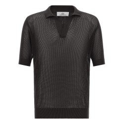 Openwork cotton polo shirt