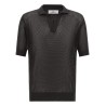 Openwork cotton polo shirt