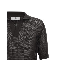 Openwork cotton polo shirt