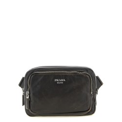 Aged nappa leather crossbody bag