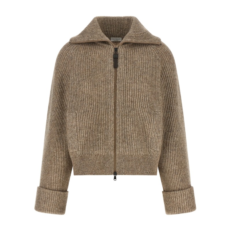 'Shiny Zipper Pull' cardigan