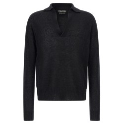Cashmere and silk polo shirt