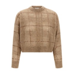 Sequin check sweater