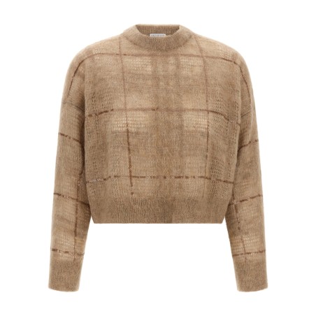 Sequin check sweater