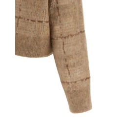 Sequin check sweater