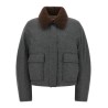 Shearling collar cropped jacket